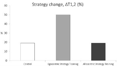 The Effectiveness of Home-Based Training Software Designed to Influence Strategic Navigation Preferences in Healthy Subjects